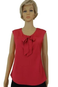 NW0T Armani Collezioni Roseberry Color Sleeveless Bow Tie V Neck Silk Top Sz 6US - Picture 1 of 8