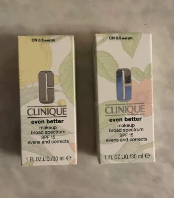 Clinique Even Better Makeup Foundation Shell VF CN 0.5 SPF 15 NEW Lot of 2 - Image 1 of 4