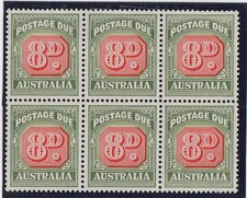 Sg D 138 8d Postage Due Block of 6 Mint Unhinged *Superb!