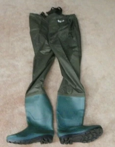Ouzong Chest Waders Adult Lightweight  Nylon PVC Green Fishing Sz 12 NWOT no Box - Picture 1 of 12