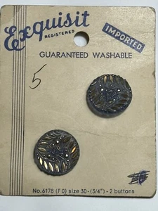 Vintage Exquisit No. 6178-size 30-(3/4") western Germany Set of 2 Blue & Gold - Imagen 1 de 8