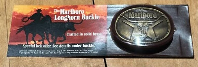 Hebilla de cinturón Longhorn de latón Marlboro Foto 1 de 4