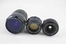 Manuelle Kameraobjektive Inc. Olympus 28 mm f/2,8, Pentax 28–80 mm & Takumar 55 mm x 3
