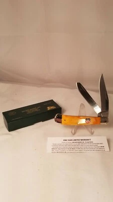 Moore Maker USA 5202 Patriot Trapper Knife Smooth Yellow Bone 2021 New In Box - Image 1 of 4