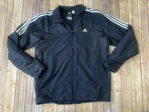 Adidas Full Zip Track Jacket Windbreaker Blue White 3 Stripes Womens Sz M - Picture 1 of 7