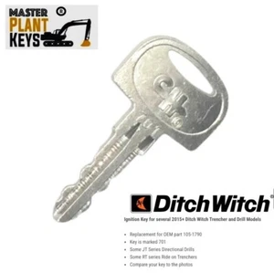 Ignition Key for 2015+ Ditch Witch Trencher and Drill Models OEM part 105-1790 - Picture 1 of 1