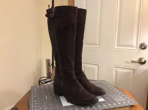 Born Poly Plum Leather Equestrian Riding Knee High Biker Boots Womens Sz 8 - Picture 1 of 10