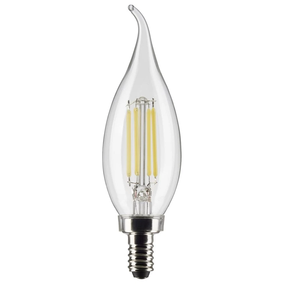 Satco S21296 - 4 Watt CA10 LED E12 Clear Bulbs - 2700K (2, 6 or 24 Pack) - Image 1 of 4