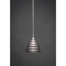 Toltec Lighting Stem Mini Pendant, 6' Beehive Metal Shade - 23-BN-425