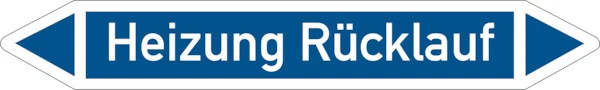 DREIFKE Rohrleitungskennzeichen Heizung Rücklauf einzeln DIN2404 100x15mm Aufkleber