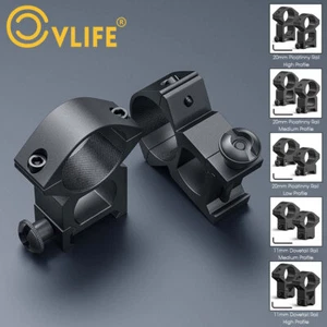 2PCS 1" Riflescope Rings Aluminum Low/Medium/High Profile Scope Mount - 11/20mm - Picture 1 of 21