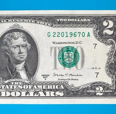 February 20, 1967 (G 22019670 A) BIRTHDAY Note $2 Two Dollar Bill (2/20/1967_) - Image 1 of 4