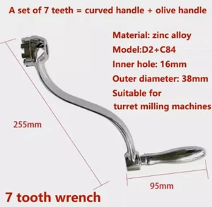 CNC Milling Machine Part 7-Teeth Type Elevating Knee Crank Handle For Bridgeport - Picture 1 of 7