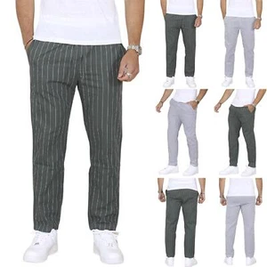 New Mens Liner Design Stripes Printed Ankle Length Casual Fashionable Trouser - Picture 1 of 7