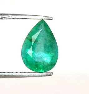 8x5.75 mm Certified Natural Emerald Pear Cut 0.94 Cts Untreated Loose Gems - Picture 1 of 8