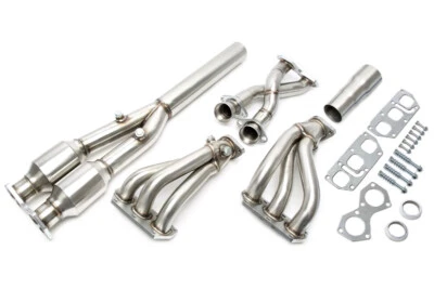 Collettore a Ventaglio Y-​Pipe con Kit Catalizzatori Acciaio Inox per VW Golf IV R32 Audi TT 3.2 VR6 - Immagine 1 di 3