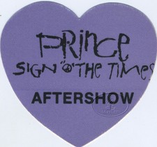 Prince 1987 Sign O' The Times Backstage Pass Aso, Purple
