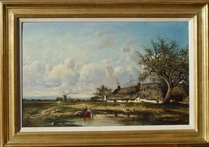 Jules Dupré Nantes l'Isle-Adam Barbizon Fontainebleau Windmühle Waschfrauen Oise - Bild 1 von 5