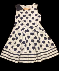 GYMBOREE SZ7 NWT “SEASIDE STROLL” GIRLS HARBOR PARTY DRESS W/PAINTED BLUE DOTS - Picture 1 of 6