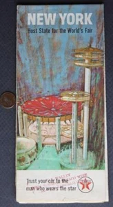 1964-65 New York Worlds Fair Texaco Gas & Oil service station NY State road map- - Picture 1 of 1
