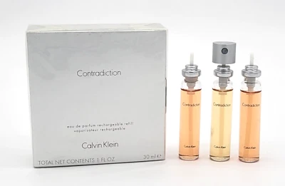 CONTRADICTION Women BY C/K 1.0oz EDP Spray Rechargeable Refill (3 PIECES) RARE - Image 1 of 4