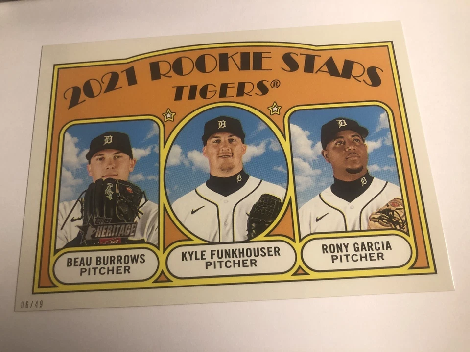 2021 Topps Heritage Rookie Stars 5x7 06/49 Burrows Garcia Funkhouser RC 71 - Image 1 of 1