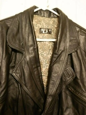 Кожаный мотоциклетный жилет куртка 2 в 1 комбо Vera Pelle Италии женщин Sz L  - Изображение 1 из 4