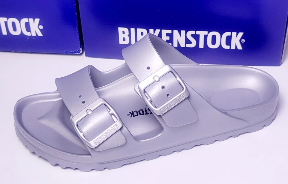 Birkenstock Womens Arizona Eva Metallic Silver Sandals EUR 39