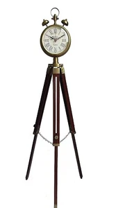 Nautical Floor clock Vintage Wooden Tripod Stand Clock Grandfather's Clock Gift - Picture 1 of 3
