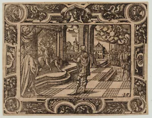 Prophet HABAKUK Tanach Original Virgil SOLIS Holzschnitt um 1560 Rollwerk Kunst - Bild 1 von 5