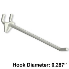 Glass Filled Nylon Pegboard Hook in White 6 Inch Long - Lot of 50