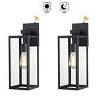 Hukoro 1-Light 17.25 in. H Matte Black Outdoor Wall Lantern Sconce Dust to Dawn