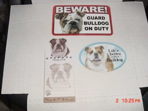 BULLDOG INGLESE - MAGNETE/CARTOLINA/BLOCCO NOTE FRIGO - SET REGALO! NUOVO! - Foto 1 di 1