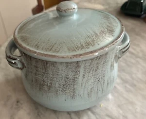 De Silva Pottery Terre d'Umbria Blue Baking Dish Italy Terracotta Bean Pot - Picture 1 of 4