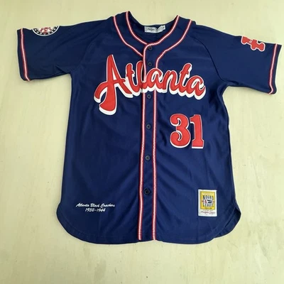 Camiseta deportiva para hombre Atlanta Black Crackers Liga Negra #31 azul cosida talla M nueva con etiquetas Foto 1 de 4