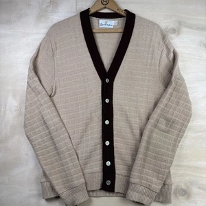 Vintage 60s 70s Lord Clayton Acrylic Button Up Cardigan Grunge Punk Sz Medium - Picture 1 of 14