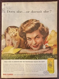 1959 MISS CLAIROL Vintage Print Ad Haarfarbe Bad Katze Kätzchen - Bild 1 von 1