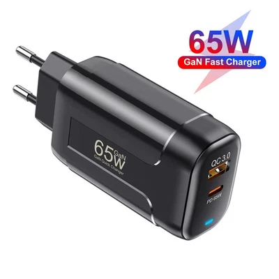 65W GaN Wall Charger USB Type C PD QC3.0 Fast Charging Adapter For iPhone 16 15 - Image 1 of 4