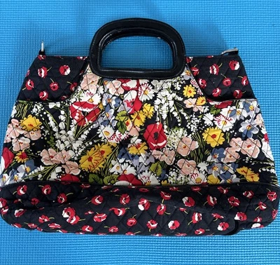 Bolso de Mano Retirado Vera Bradley Poppy Fields Charleston Acolchado y Charol Foto 1 de 4