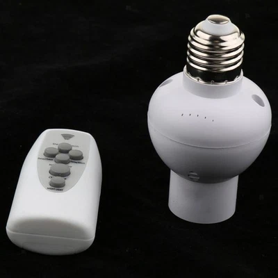 Dimmable Wireless Remote Control E27 Bulb Socket Holder Timer Setting - Image 1 of 4