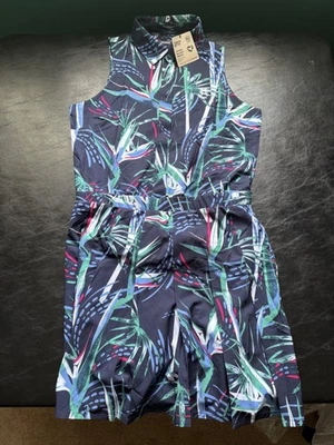 NUEVO CON ETIQUETAS VESTIDO MUJER PUMA PARADISE PLISADO S/L, TALLA: S, COLOR: AZUL MARINO/BLANCO (J571) Foto 1 de 3