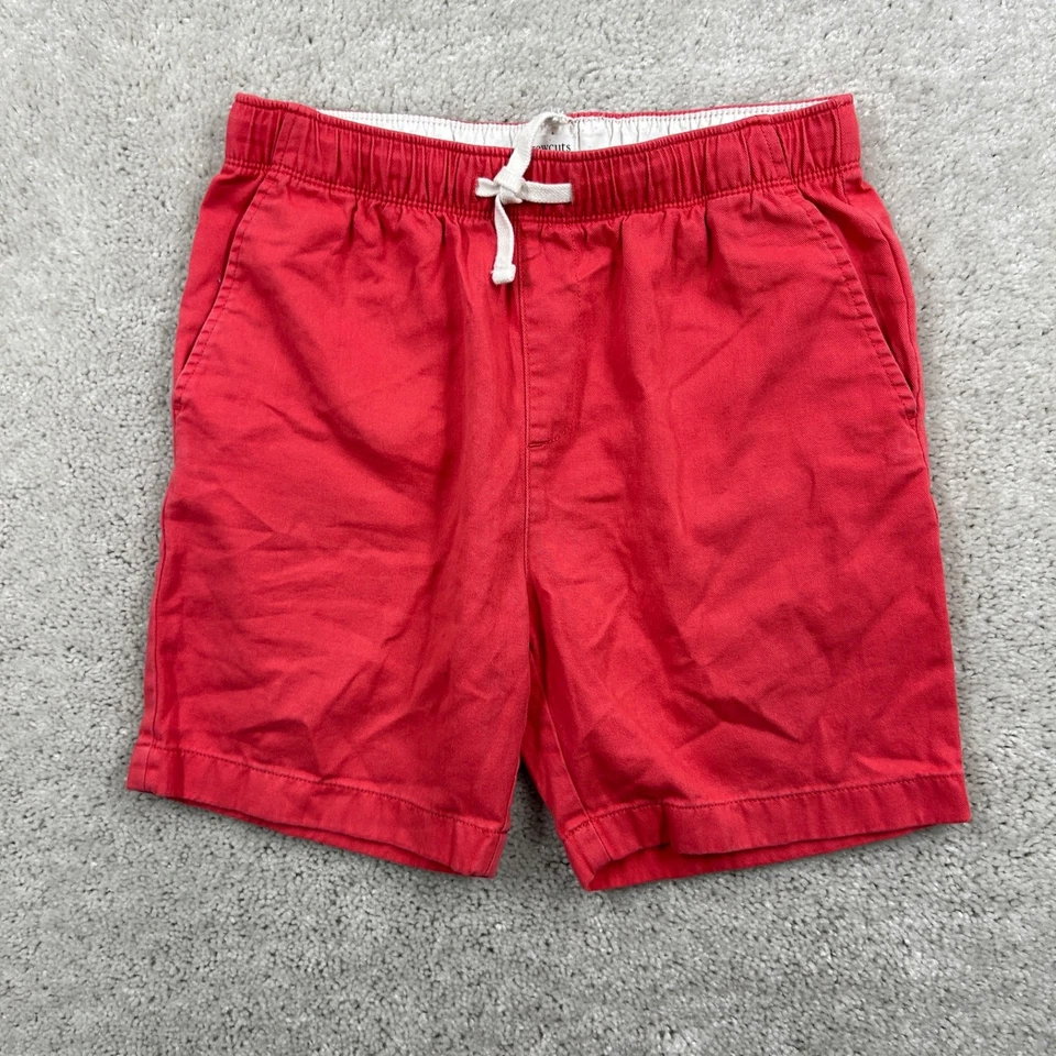 Pantalones Cortos Crewcuts Niños Talla 12 Rojo Claro Frente Plano Tirar de Algodón Bolsillos Chinos Foto 1 de 4