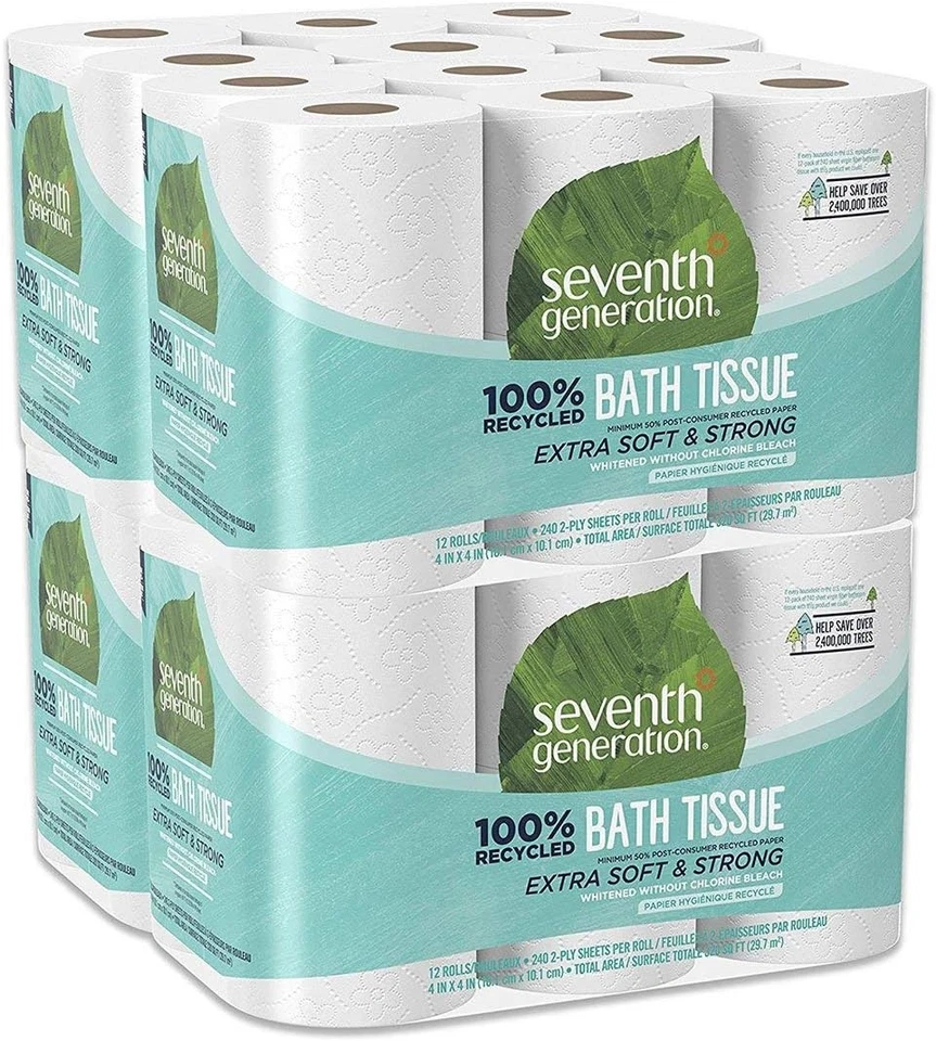 100% Recycled Bathroom Tissue, 2-Ply, White, 11520 Count (Pack of 1), White  - Image 1 of 1