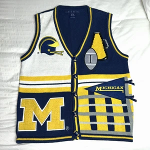 Birch Bros University Of Michigan Wolverines cardigan vest Sweater  Size Small - Picture 1 of 11