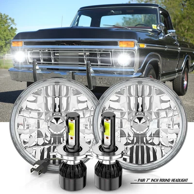 Par de faros LED de 7" aptos para camioneta Chevrolet C10 1962 1963 1964 1965-1980 Foto 1 de 4