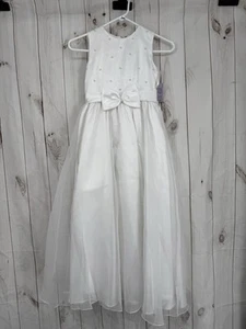 Vestido de novia niña flor personalizado talla 8 encaje blanco - Imagen 1 de 11