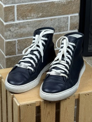 Gucci Miro Soft Blue Leather Hi Top Sneakers Shoes Size UK:5.5 US:6.5 EU39 - Image 1 of 4