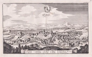 Grabado en cobre Merian Lambach Hausruckviertel Austria Alta Austria 1650 - Imagen 1 de 1