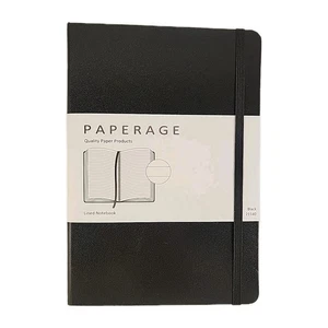 PAPERAGE Lined Journal Notebook, (Black), 160 Pages, Medium 5.6"X8" VERY GOOD - Picture 1 of 8