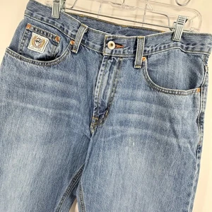 Pantalones de mezclilla azules Cinch para hombre calce relajado talla 34x32 100 % algodón lavado añadido - Imagen 1 de 16